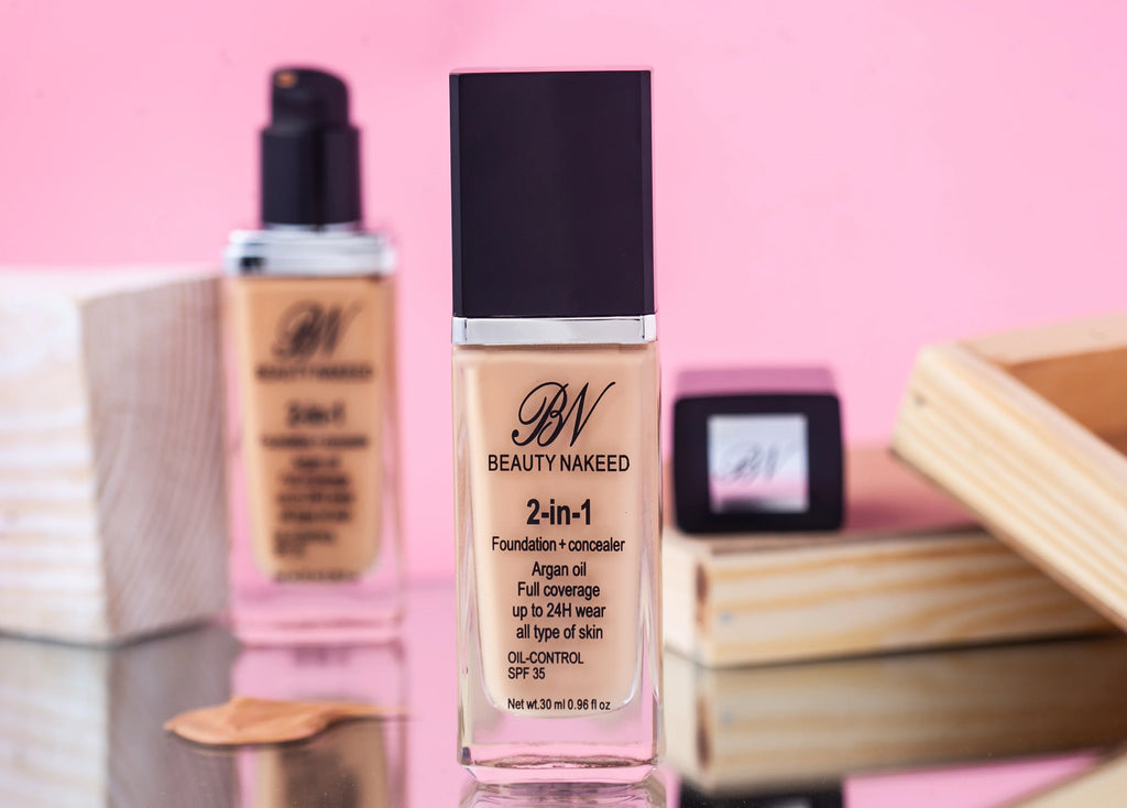 Beauty Naked 2in1 Foundation & Concealer | Full Coverage Makeup