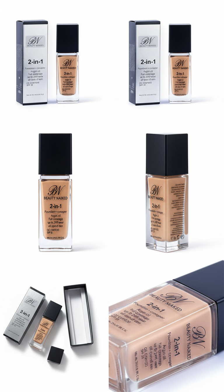 Beauty Naked 2in1 Foundation & Concealer | Full Coverage Makeup